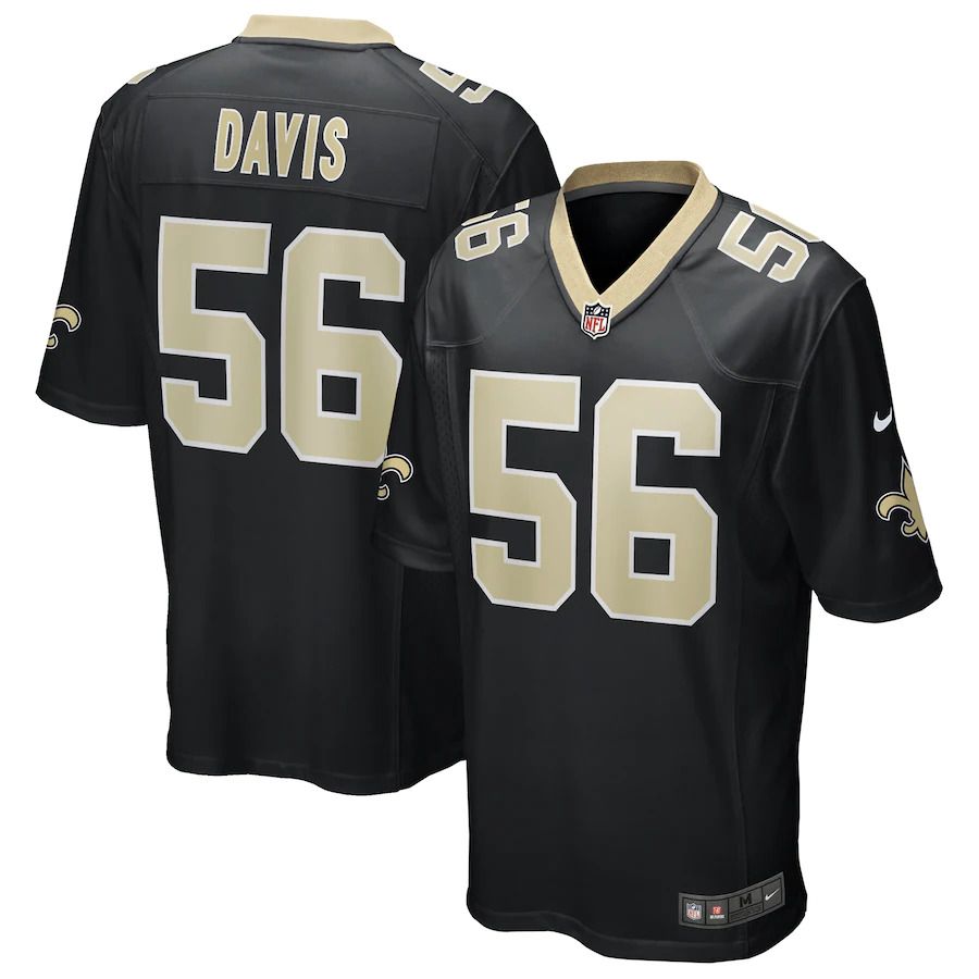 Men New Orleans Saints #56 Demario Davis Nike Black Game NFL Jersey->new orleans saints->NFL Jersey